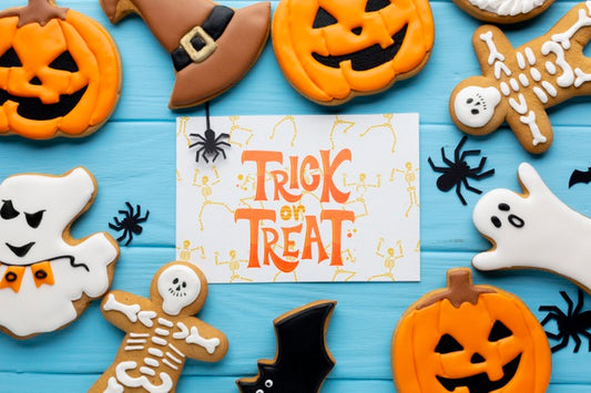Free Mock-Up With Halloween Trick Or Treat Sweets Psd