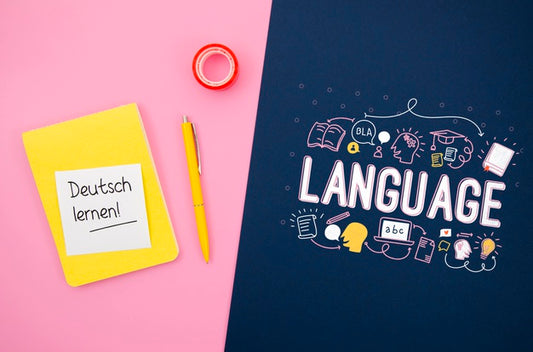 Free Mock-Up With Inspirational Message To Learn Language Psd