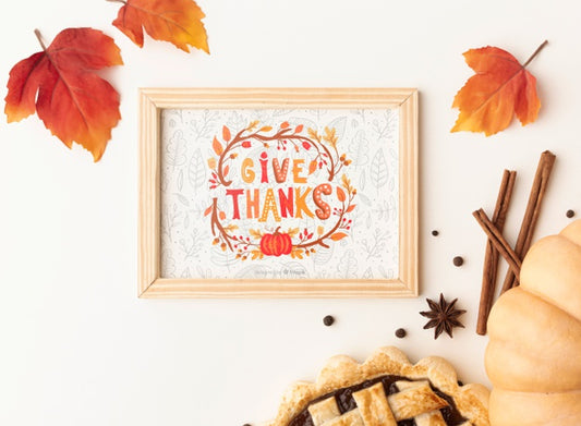 Free Mock-Up With Thanksgiving Day Design Psd