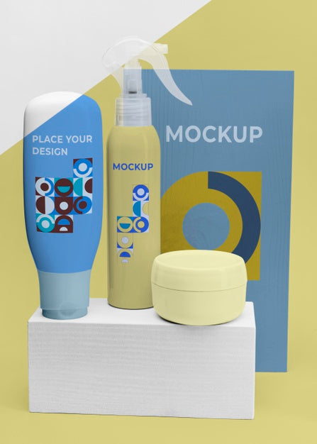 Free Mockup Beauty Products Display Psd