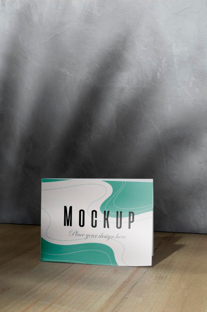 Free Mockup Card On The Table With Shadows Psd