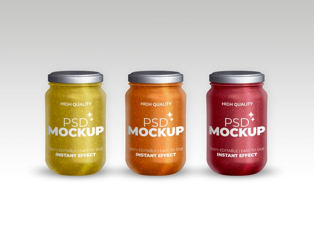 Free Mockup Collection Of Jars Psd