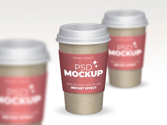 Free Mockup Composition Of Coffee Cups Psd
