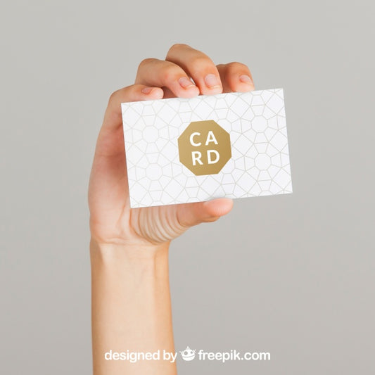 Free Mockup Concept Of Hand And Business Card Psd