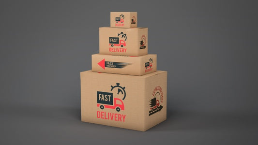 Free Mockup Of Delivery Boxes Of Different Sizes Psd