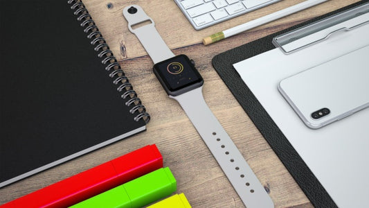 Free Mockup Of Smartwatch And Office Supplies Psd