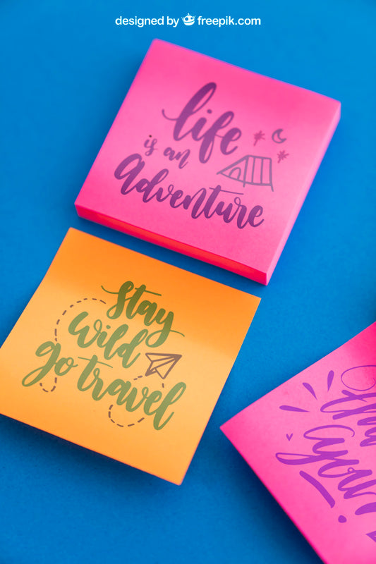 Free Mockup Of Some Adhesive Notes Psd