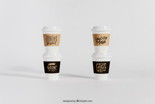 Free Mockup Of Take Away Coffee Cups Psd