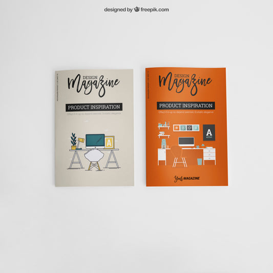 Free Mockup Of Two Brochures Psd