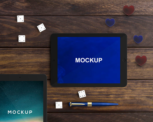 Free Mockup Of Two Tablets Psd