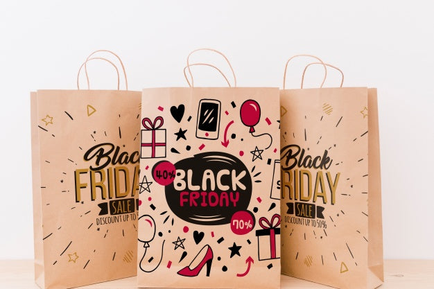 Free Mockup Of Various Shopping Bags For Black Friday Psd