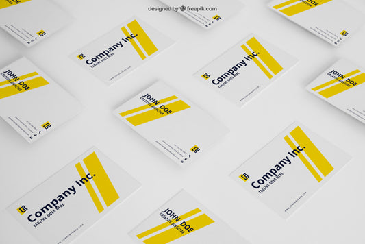 Free Mockup Of Yellow Business Cards Psd