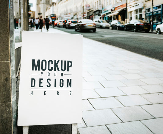 Free Mockup Poster On The Outside Of A Shop Psd