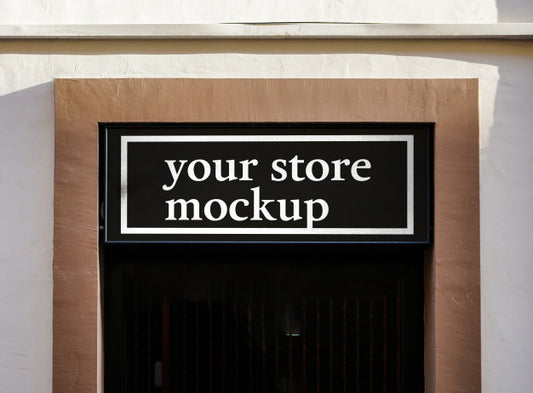Free Mockup Sign Store City Psd