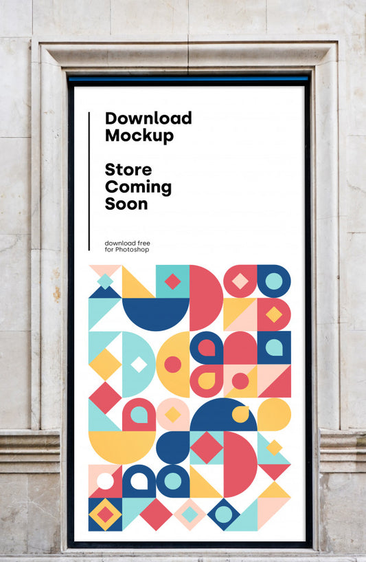 Free Mockup Signboard Store Coming Soon Psd