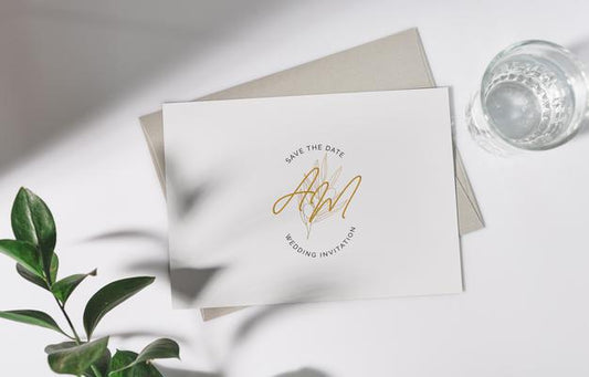Free Mockup White Greeting Card With Envelope And Flower. Psd
