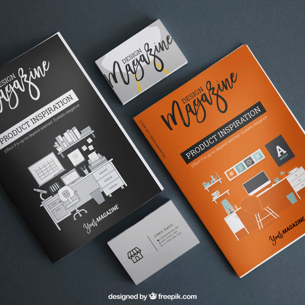 Free Mockup With Different Brochures Psd