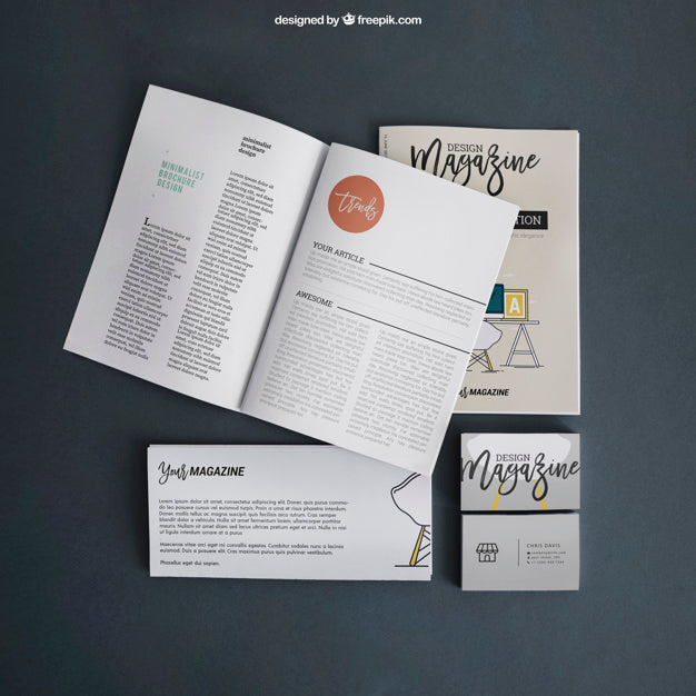 Free Mockup With Open Brochure Psd
