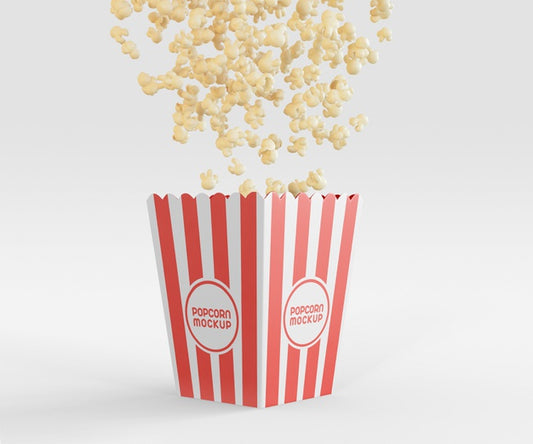 Free Mockup With Popcorn Bucket Psd