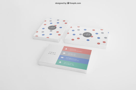Free Mockup With Three Stacks Of Business Cards Psd