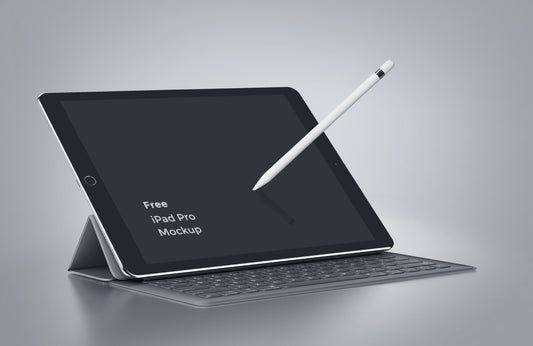 Free iPad Pro Mockup with Amazing Details and Two Views