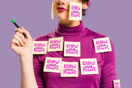 Free Model Covered In Sticky Notes Psd