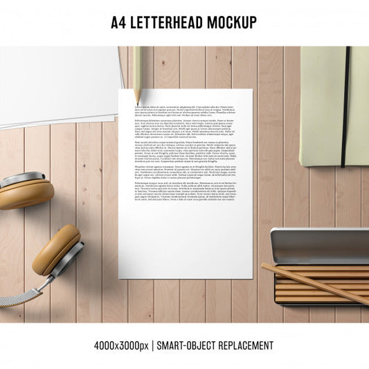 Free Modern A4 Letterhead Mockup Psd