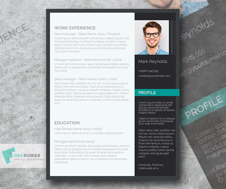 Free Modern Professional CV Resume Template in Minimal Style in Microsoft Word (DOC) Format