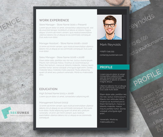 Free Modern Professional CV Resume Template in Minimal Style in Microsoft Word (DOC) Format