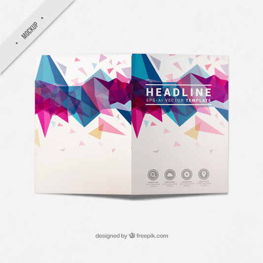 Free Modern Business Bi-Fold Flyer With Abstract Shapes Psd