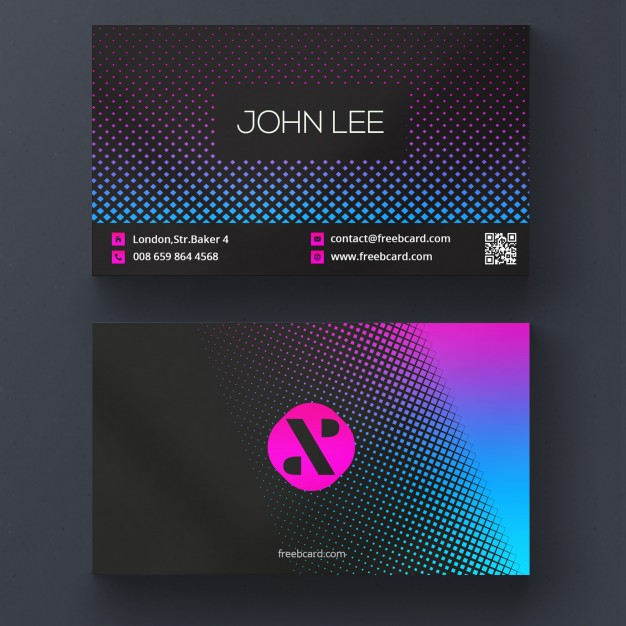 Free Modern Business Card With Vibrant Colors Psd