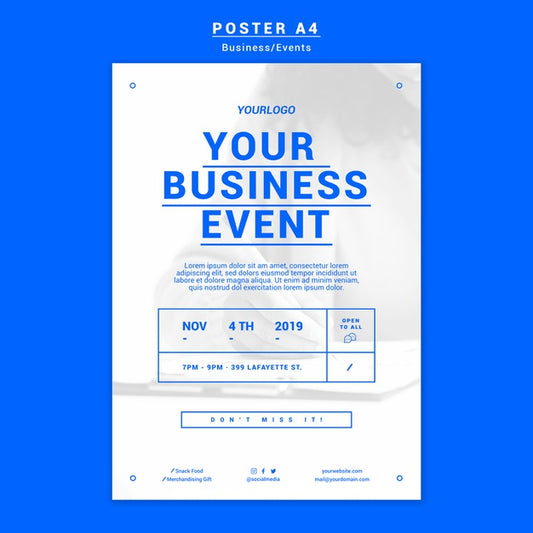 Free Modern Business Poster Template Psd