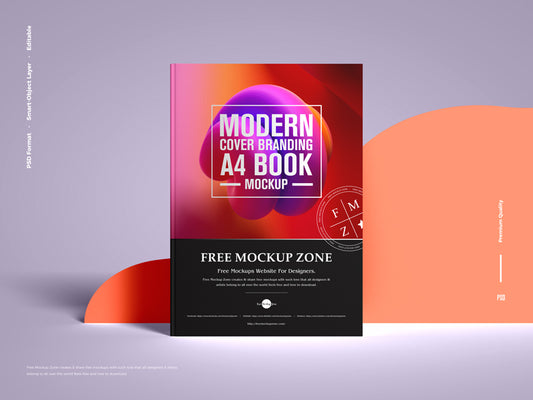Free Modern Cover Branding A4 Book Mockup