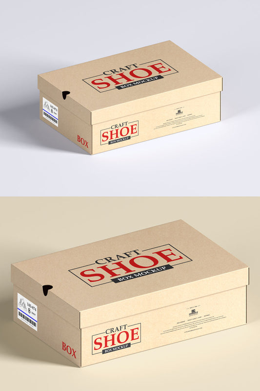 Free Modern Craft Shoe Box Mockup Psd