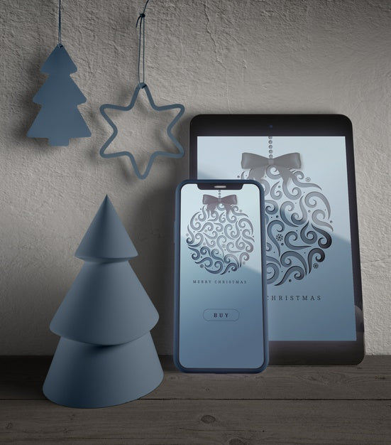 Free Modern Devices With Christmas Theme On Psd