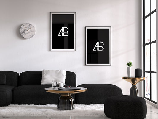Free Modern Double Poster Mockup