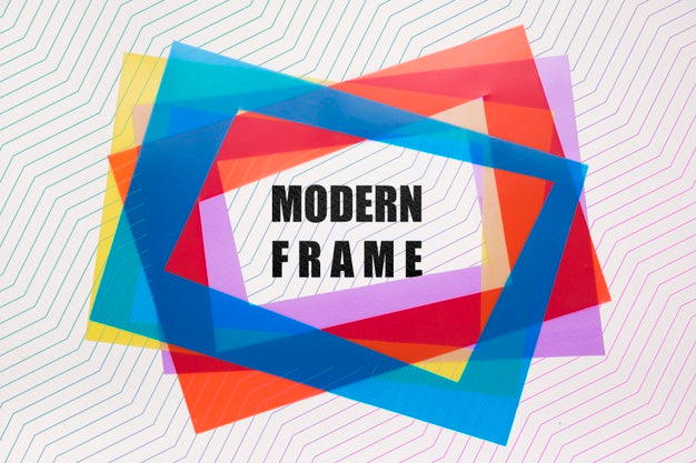 Free Modern Frames Mock-Up In Layers Of Colour Psd