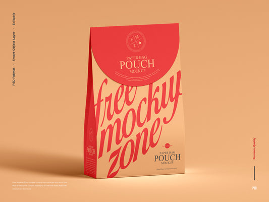 Free Modern Paper Bag Pouch Mockup