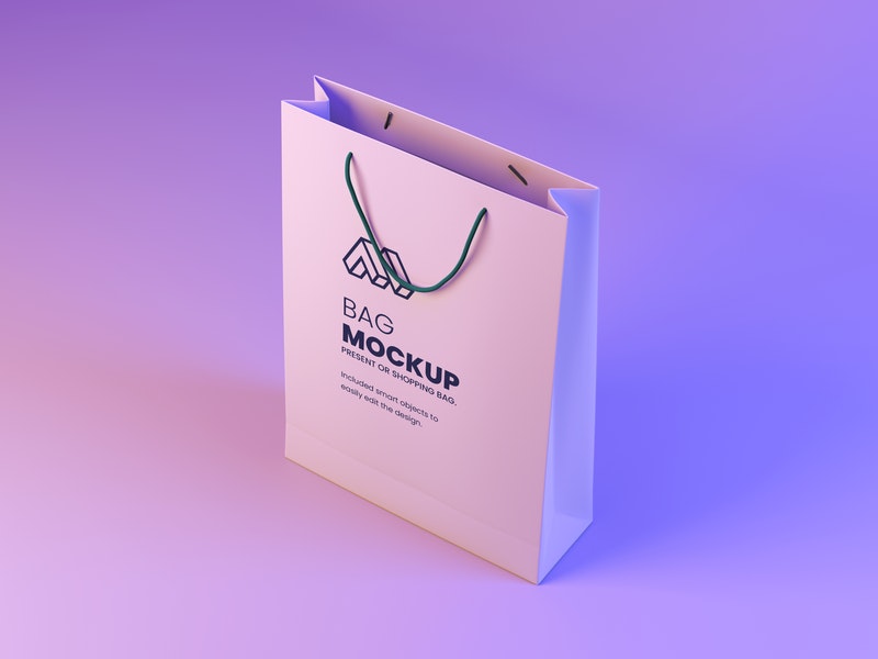 Free Modern Paper Bag Psd Mockup