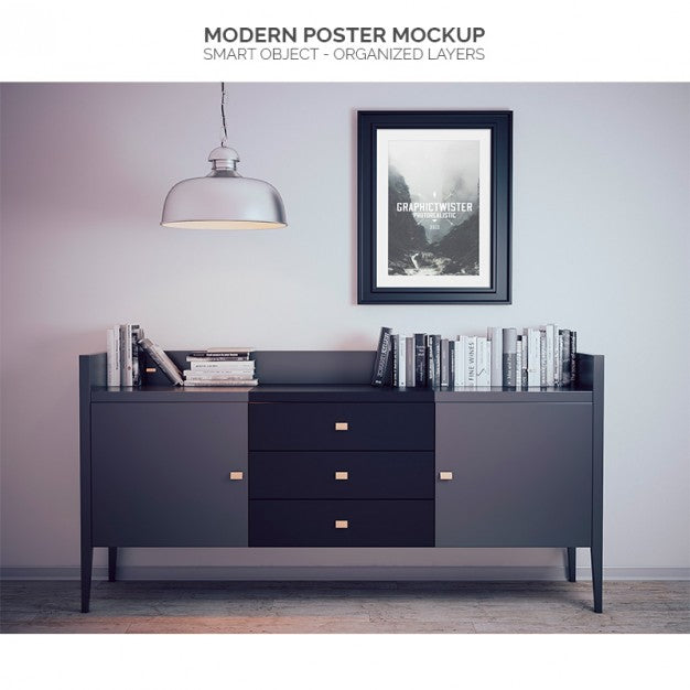 Free Modern Poster Mock Up Psd