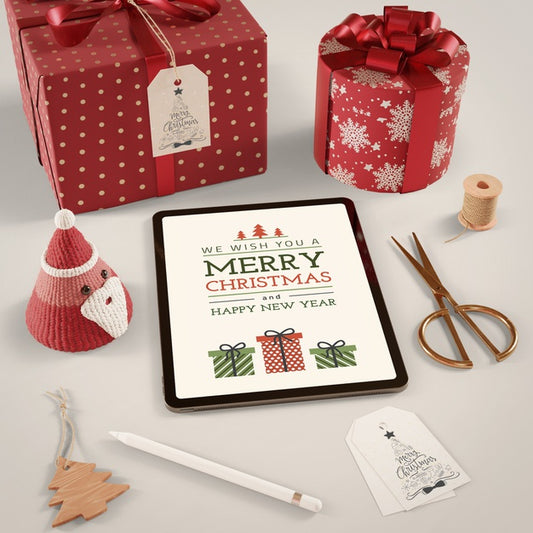 Free Modern Tablet Beside Gift Collection Psd