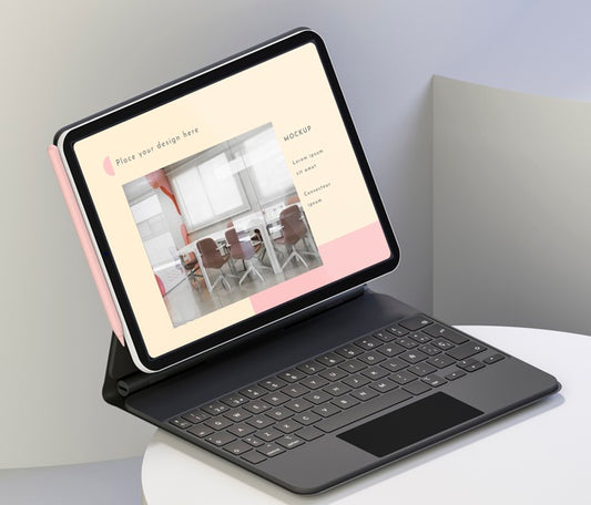 Free Modern Tablet With Keyboard Attached Psd
