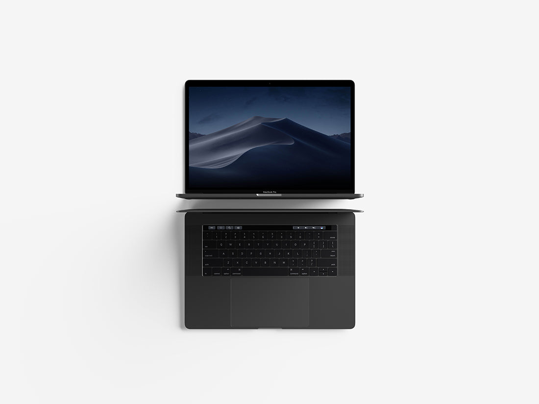 Free Modern Top View Macbook Pro Mockup – CreativeBooster