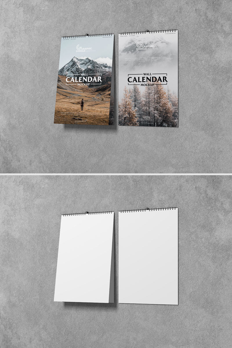 Free Modern Wall Calendar Mockup Psd