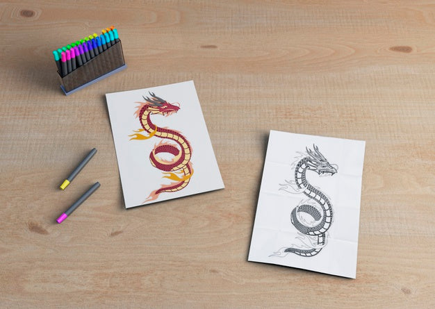 Free Monochrome And Colorful Sketch Psd