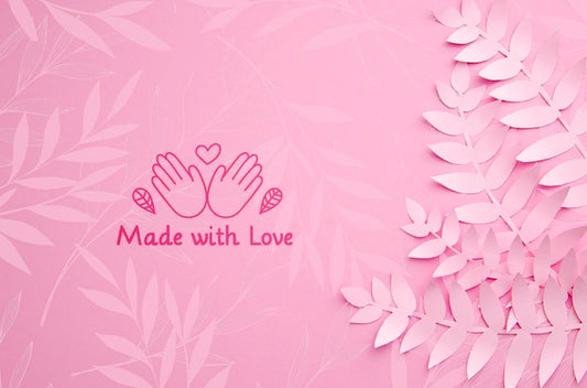 Free Monochrome Pink Paper Plant Leaves Background Psd