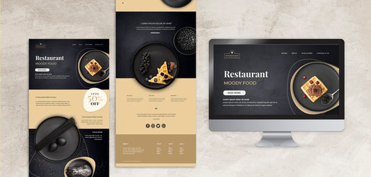 Free Moody Food Restaurant Concept Mock-Up Psd
