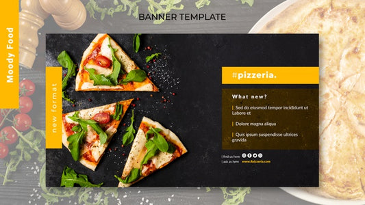 Free Moody Restaurant Food Banner Template Mock-Up Psd