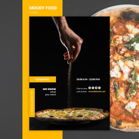 Free Moody Restaurant Food Flyer Mock-Up Psd