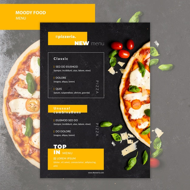 Free Moody Restaurant Food Menu Mock-Up Psd